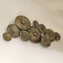 Escultura de Metal para Parede 10 Folhas Circulares na internet
