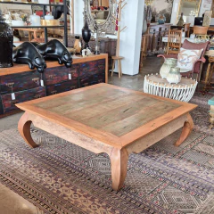 Mesa de Centro Quadrada, Tampo esverdeado com Pés Aranha Dem.