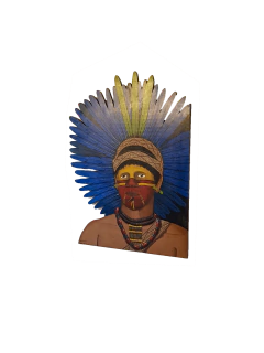 Quadro Artesanal Índio Brasileiro - Marcenaria Tiradentes - Móveis e Decoração Artesanais de alto padrão