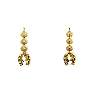 Brinco casal country folheado a ouro 18k