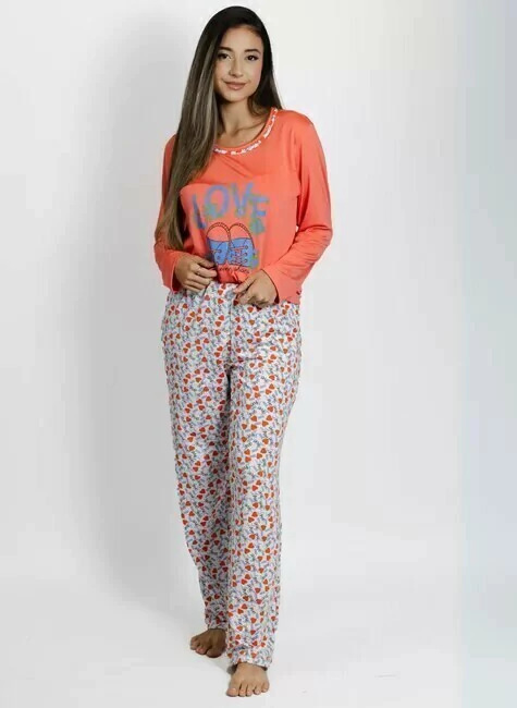 Pijama longo adulto feminino personagens/ Malha Suede Premium