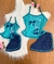 Kit "Mãe e Filha" Baby Doll Sophya com alças/ Fenda lateral no shorts/ Malha PV Premium
