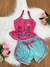 Pijama Baby Doll Sophya infantil com alças/ Fenda lateral no shorts/ Malha PV Premium - Maria Bonita Pijamas