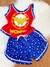 Pijama feminino estampado infantil com blusa regata/ Fenda e lacinho no shorts/ Malha PV Premium - loja online