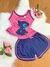 Pijama feminino estampado infantil com blusa regata/ Fenda e lacinho no shorts/ Malha PV Premium - Maria Bonita Pijamas