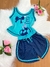 Pijama feminino estampado infantil com blusa regata/ Fenda e lacinho no shorts/ Malha PV Premium na internet