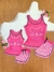 Kit "Mãe e Filha" pijama com blusa regata estampa personagens/ Fenda e lacinho no shorts/ Malha PV Premium - Maria Bonita Pijamas