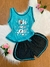 Imagem do Pijama feminino estampado adulto com blusa regata/ Fenda e lacinho no shorts/ Malha PV Premium