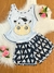 Pijama feminino estampado adulto com blusa regata/ Fenda e lacinho no shorts/ Malha PV Premium - loja online