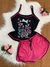 Pijama Baby Doll Sophya adulto com alças/ Fenda lateral no shorts/ Malha PV Premium