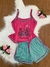 Pijama Baby Doll Sophya adulto com alças/ Fenda lateral no shorts/ Malha PV Premium na internet
