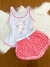 Imagem do Pijama feminino estampado infantil com blusa regata/ Fenda e lacinho no shorts/ Malha PV Premium