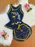 Pijama feminino estampado infantil com blusa regata/ Fenda e lacinho no shorts/ Malha PV Premium - loja online