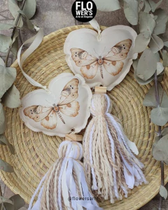 Colgantes Corazón Mariposas - FLOWER'S Arte en Regalos