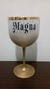 Taça gin degrade dourada borda 