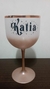 Taça gin degrade rose com borda metalizada