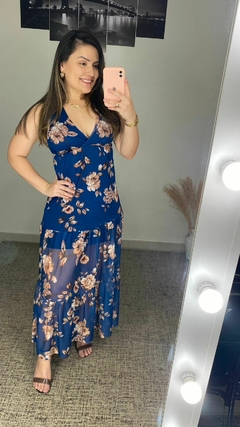 VESTIDO MIDI FLORAL TULE na internet