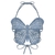 Croped borboleta calças de brim sem costas cinta camis sexy - loja online