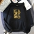 Moleton japonês anime solto manga longa moletom streetwear
