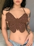 Imagem do Croped borboleta calças de brim sem costas cinta camis sexy