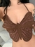 Croped borboleta calças de brim sem costas cinta camis sexy - comprar online