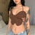 Croped borboleta calças de brim sem costas cinta camis sexy - RNstil