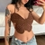 Croped borboleta calças de brim sem costas cinta camis sexy