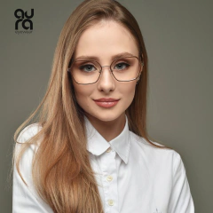 Óculos de Grau Feminino Hexagonal Dourado MJ4967 | Aura Eyewear - comprar online