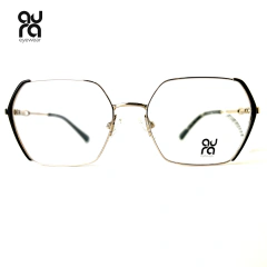Óculos de Grau Feminino Hexagonal Dourado MJ4967 | Aura Eyewear