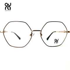 Óculos de Grau Feminino Hexagonal Marrom Retrô MJ4954 | Aura Eyewear na internet
