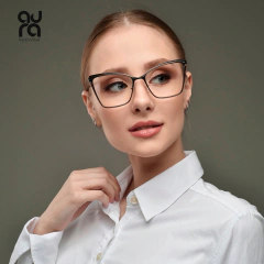 Óculos de Grau Feminino Quadrado Preto MJ4821 | Aura Eyewear - Aura Eyewear