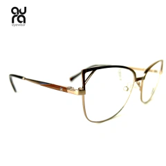 Armação de Óculos Feminina Marrom em Metal MJ4978 | Aura Eyewear - loja online