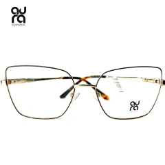Óculos de Grau Feminino Metal Marrom Fino Quadrado Gatinho MJ4987 | Aura Eyewear na internet