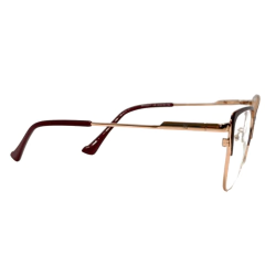 ARMAÇÃO FEMININA AURA EM METAL LIFTING DOURADO E DESIGN BORDÔ (MOD.: BR22271 52-18/140 - C6) - comprar online