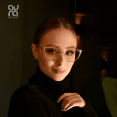 Armação de óculos de grau feminino gatinho Aura Eyewear em metal na cor marrom com dourado | mod. ZF2008-53-17-140-C4 - comprar online
