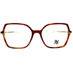 Óculos de grau feminino acetato marrom retangular vintage Aura Eyewear MB4997-53-17-140-C3-