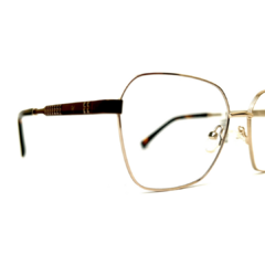 Óculos para grau feminino vintage dourado com marrom Aura Eyewear MJ5037-54-16-140-C2 - comprar online
