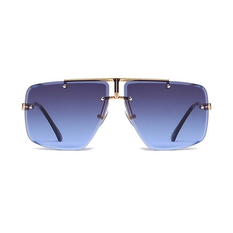 Óculos De Sol Sem Borda Vintage Men Metálicos UV400