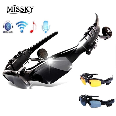 Óculos Bluetooth Fone de Ouvido Sem Fio Portátil com Microfone