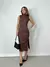 Vestido Feminino Midi em Ribana Regata com Gola Falsa Roberta Ref. 1499 - ExpressShop