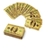 Baralho Dourado Ouro 24k Dollar Poker Cartas Jogos P'agua - Jogo