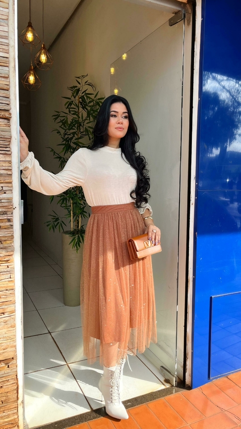 Saia De Tule Com Brilho