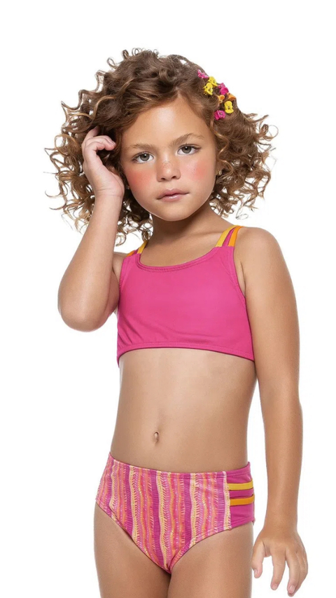 Biquini Infantil Color Rosa