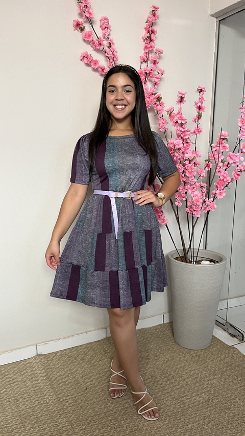 Vestido Listras Godê