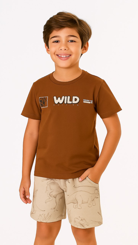 Conjunto Infantil Wild Marrom