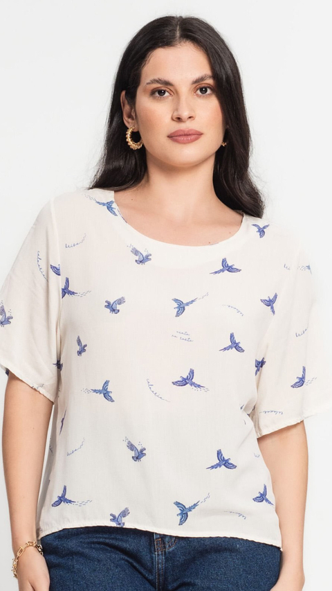 Blusa Estampa Pássaro - comprar online