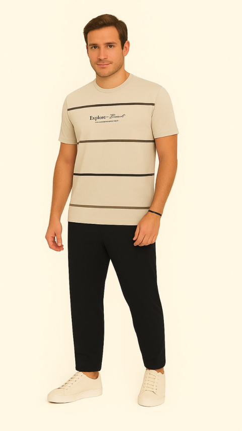 Camiseta Meia Malha Bege