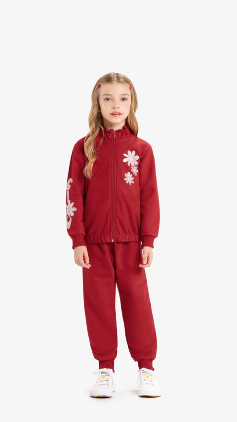 Conjunto Infantil Jaqueta Com Calça Vermelho