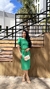 Vestido Tubinho Fios de Lurex | Verde
