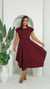 Vestido Barra Assimétrica Vinho - comprar online